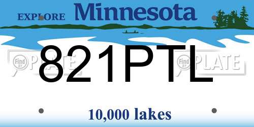 821PTL Minnesota License Plate