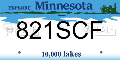 821SCF Minnesota License Plate