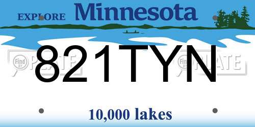 821TYN Minnesota License Plate