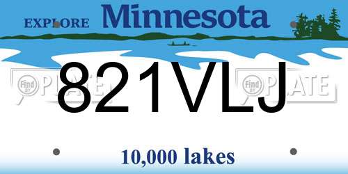 821VLJ Minnesota License Plate