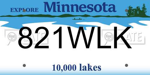 821WLK Minnesota License Plate