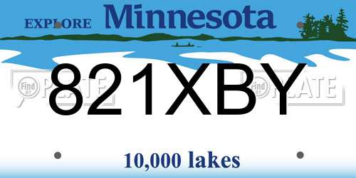 821XBY Minnesota License Plate