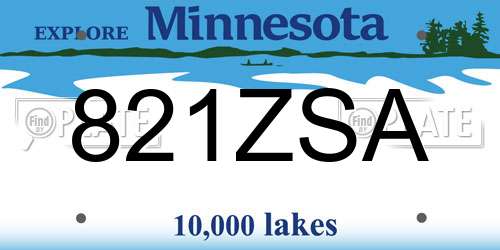 821ZSA Minnesota License Plate