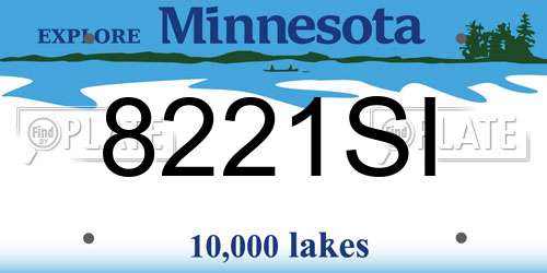 8221SI Minnesota License Plate