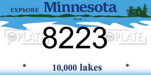 8223 Minnesota License Plate