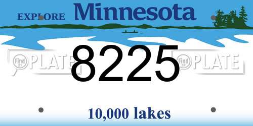 8225 Minnesota License Plate