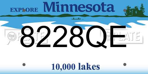 8228QE Minnesota License Plate