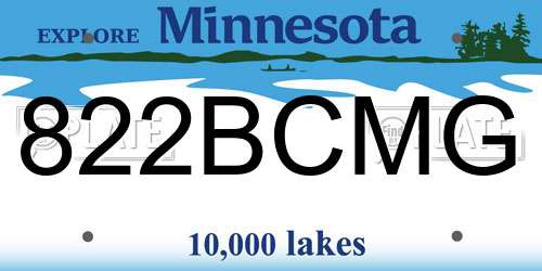 822BCMG Minnesota License Plate