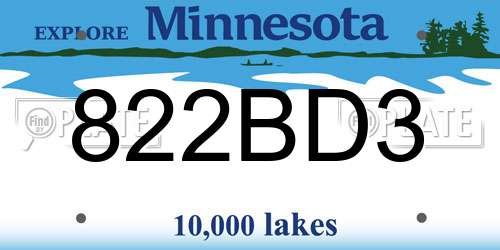 822BD3 Minnesota License Plate