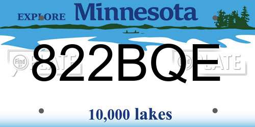 822BQE Minnesota License Plate