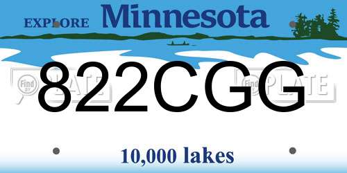 822CGG Minnesota License Plate