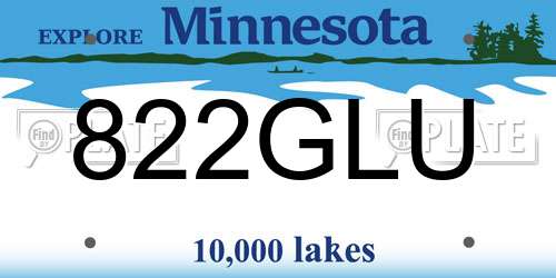822GLU Minnesota License Plate
