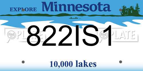 822IS1 Minnesota License Plate