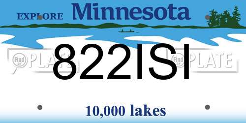 822ISI Minnesota License Plate