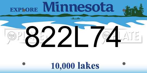 822L74 Minnesota License Plate