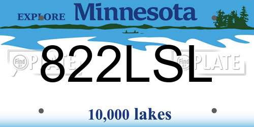 822LSL Minnesota License Plate