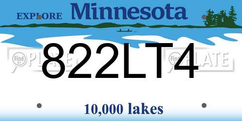 822LT4 Minnesota License Plate