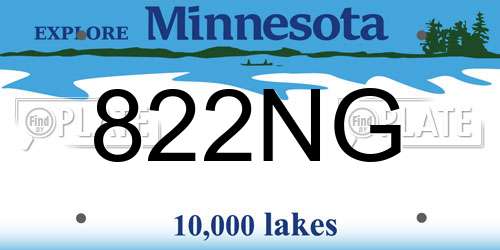822NG Minnesota License Plate