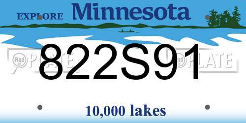822S91 Minnesota License Plate
