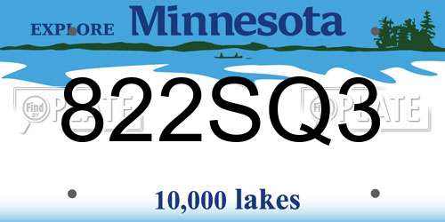 822SQ3 Minnesota License Plate