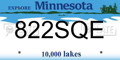 822SQE Minnesota License Plate