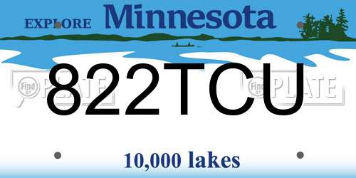 822TCU Minnesota License Plate