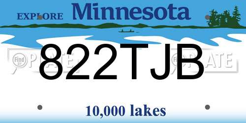 822TJB Minnesota License Plate