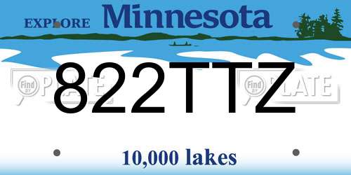 822TTZ Minnesota License Plate