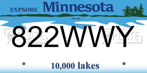 822WWY Minnesota License Plate