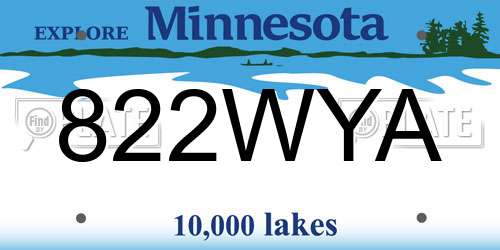 822WYA Minnesota License Plate