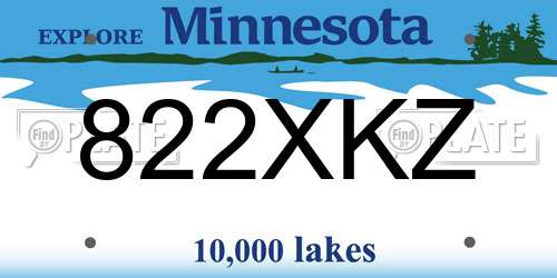 822XKZ Minnesota License Plate