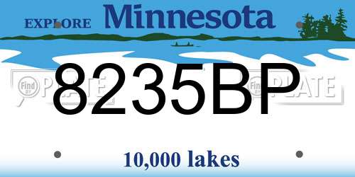 8235BP Minnesota License Plate
