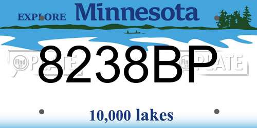 8238BP Minnesota License Plate