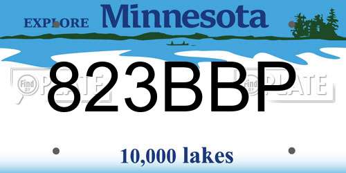 823BBP Minnesota License Plate