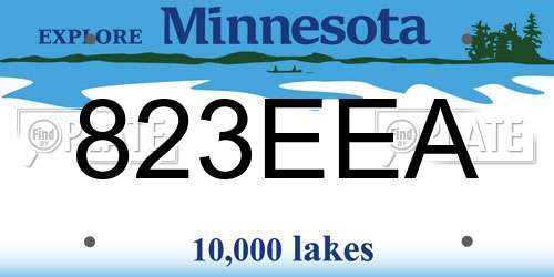 823EEA Minnesota License Plate