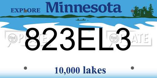 823EL3 Minnesota License Plate