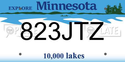 823JTZ Minnesota License Plate