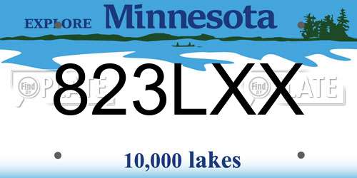 823LXX Minnesota License Plate