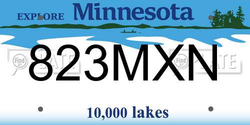 823MXN Minnesota License Plate