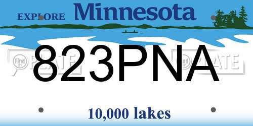 823PNA Minnesota License Plate