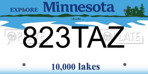 823TAZ Minnesota License Plate