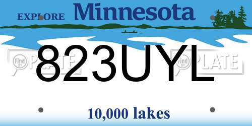 823UYL Minnesota License Plate