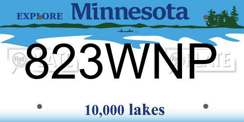 823WNP Minnesota License Plate