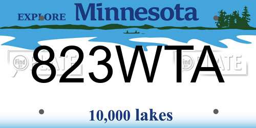 823WTA Minnesota License Plate