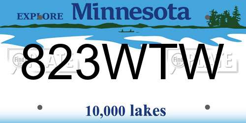 823WTW Minnesota License Plate