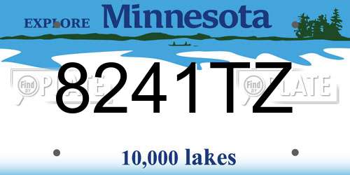 8241TZ Minnesota License Plate