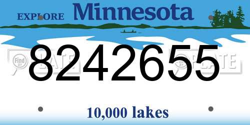 8242655 Minnesota License Plate