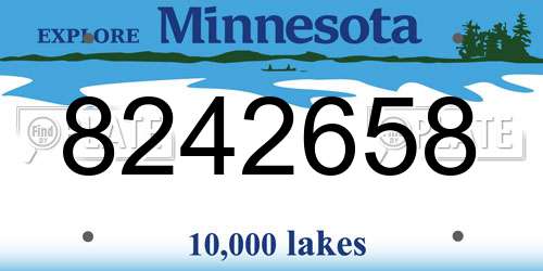 8242658 Minnesota License Plate