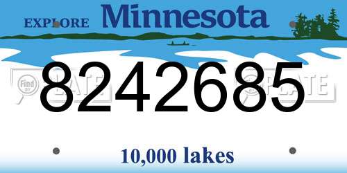 8242685 Minnesota License Plate
