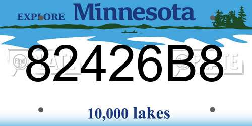 82426B8 Minnesota License Plate